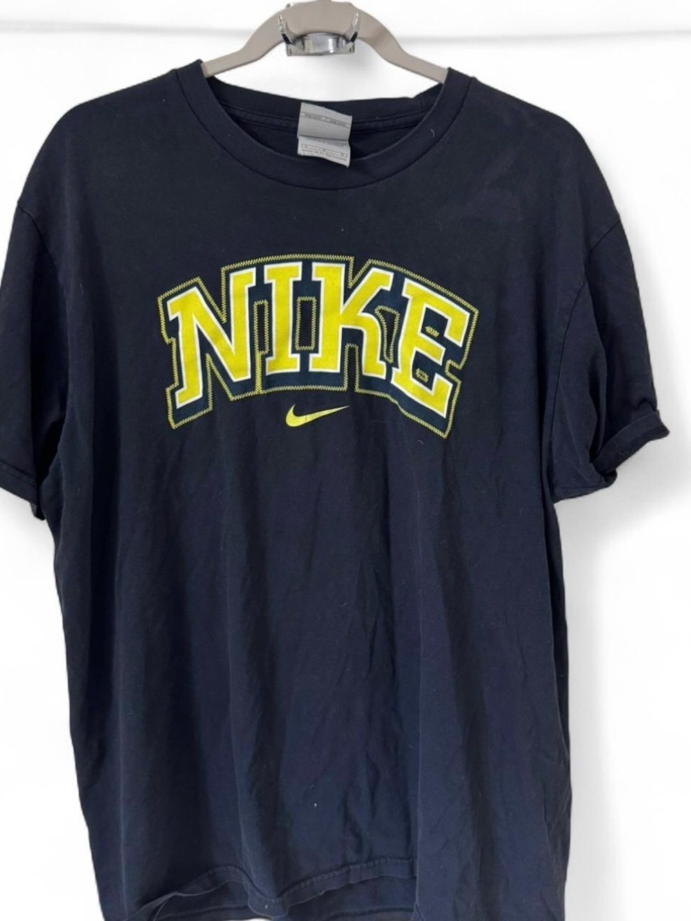 Nike Black Short-Sleeve Tee with Yellow Logo